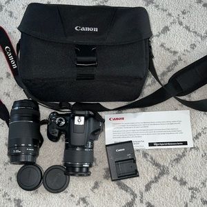 Cannon rebel EOS T6 used 2 times. Comes with everything in picture.